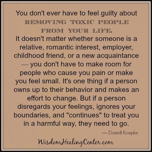 Removing toxic people from your life