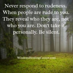 Never respond to rudeness