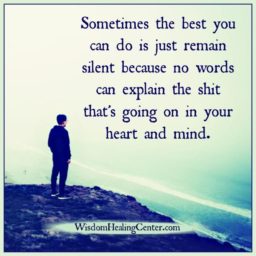 Sometimes the best you can do is remain silent